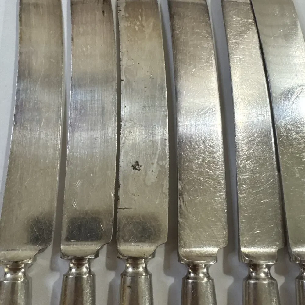 Vintage 6 Silverplate Knives Flatware - 1857 AS Co World Brand #16 Knives